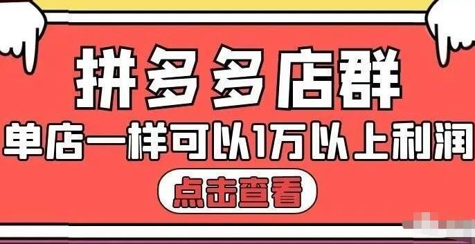 拼多多店群单店一样可以产出1万5以上利润【付费文章】网创吧-网创项目资源站-副业项目-创业项目-搞钱项目念念云网创