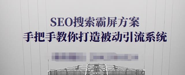 SEO搜索霸屏方案，手把手教你打造被动引流系统【视频课程】网创吧-网创项目资源站-副业项目-创业项目-搞钱项目念念云网创